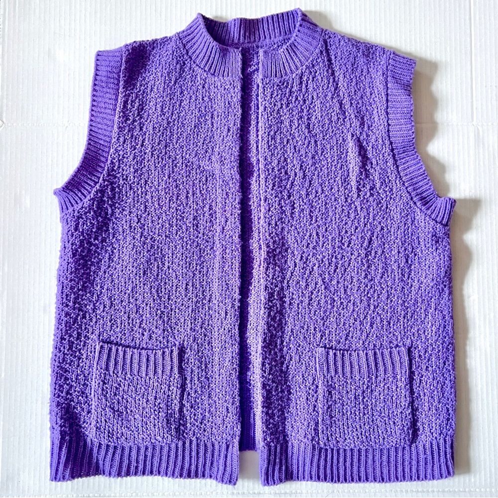 80s Purple Open-front Cardigan Sweater Small / Medium